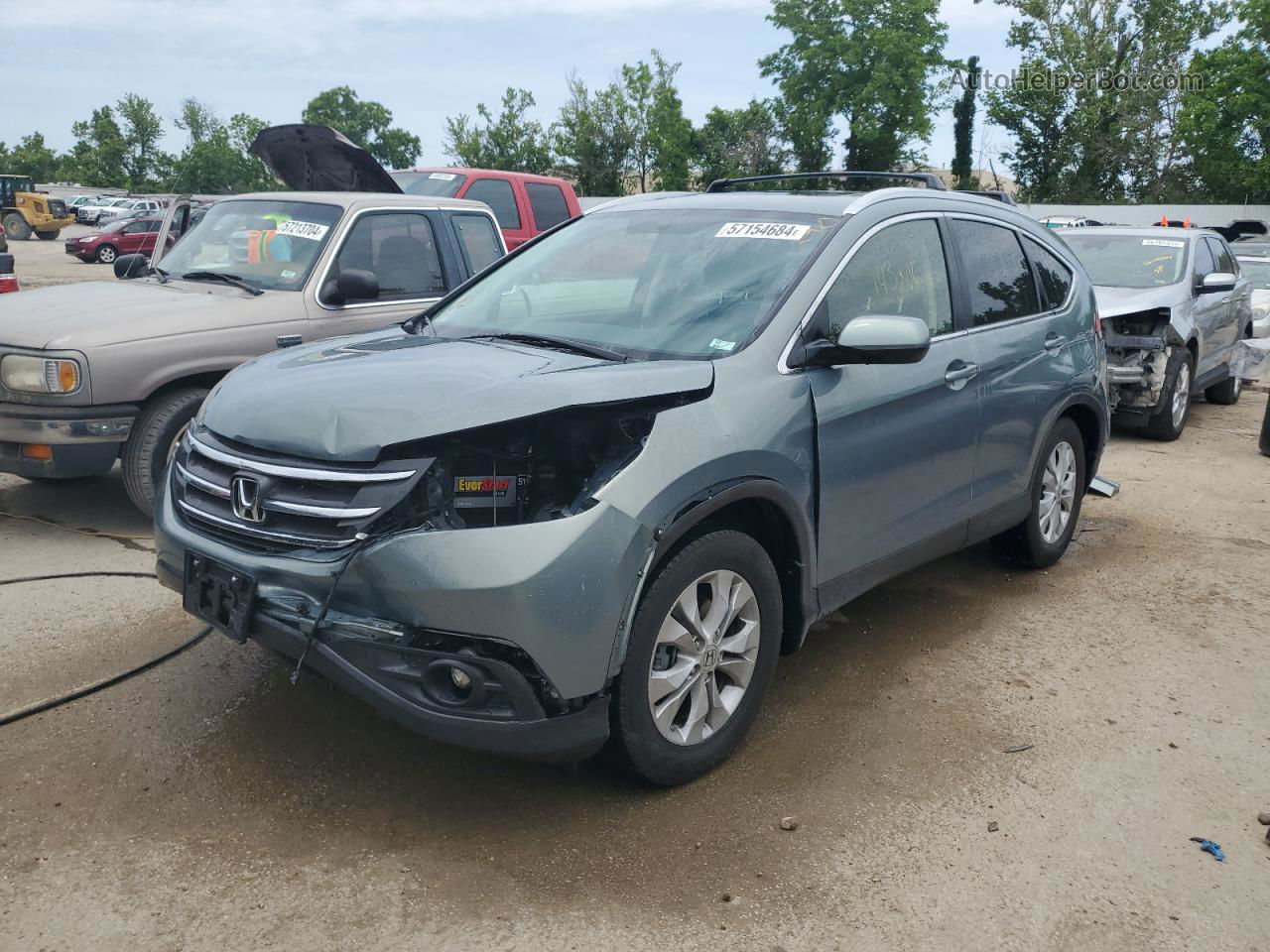 2012 Honda Cr-v Exl Green vin: JHLRM4H70CC015169