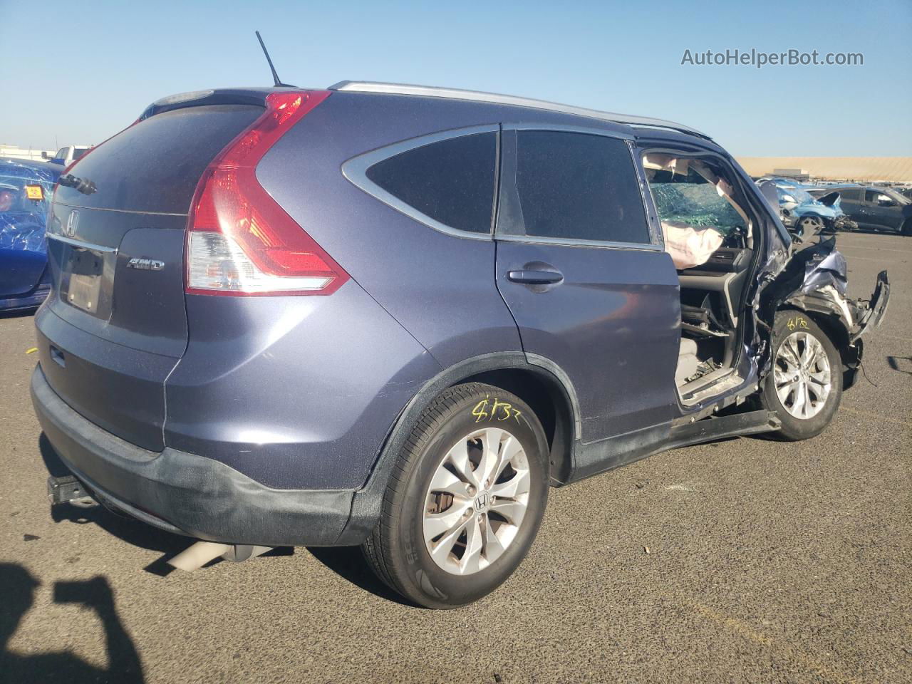 2012 Honda Cr-v Exl Blue vin: JHLRM4H74CC012405