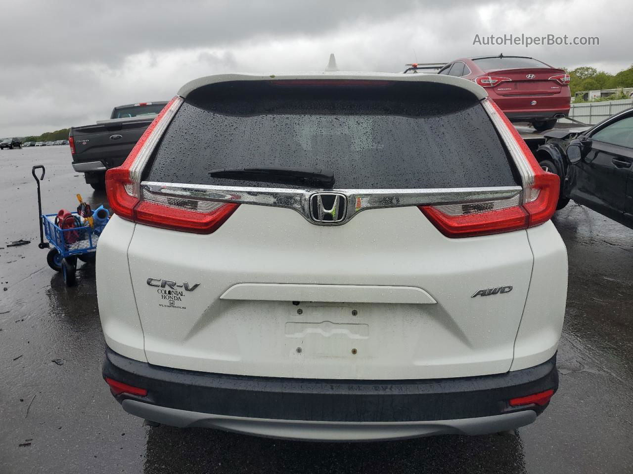 2019 Honda Cr-v Ex White vin: JHLRW2H58KX004831