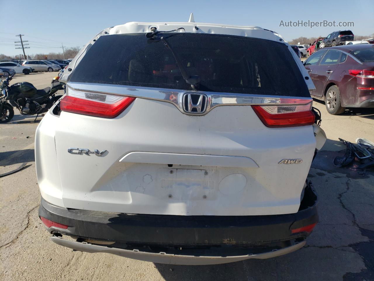 2019 Honda Cr-v Exl White vin: JHLRW2H80KX021472