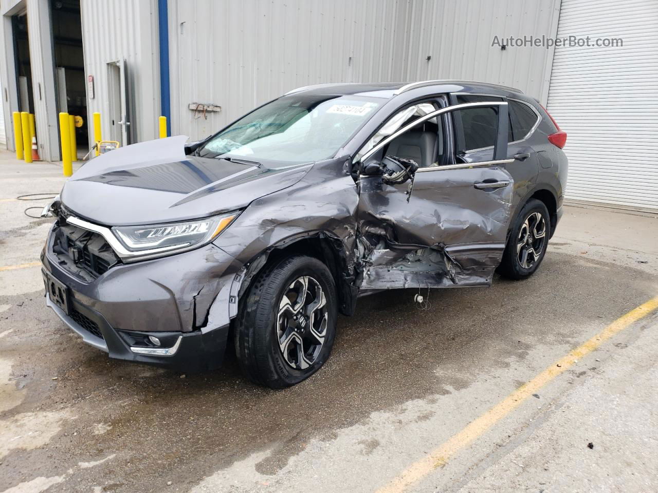 2019 Honda Cr-v Touring Gray vin: JHLRW2H93KX007977