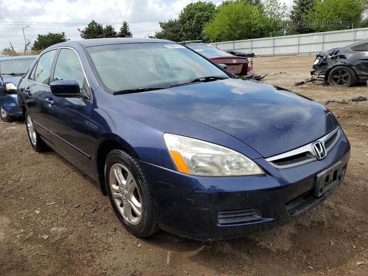 2007 Honda Accord Se Blue vin: JHMCM56307C009014