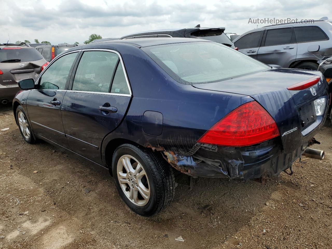 2007 Honda Accord Se Синий vin: JHMCM56307C009014