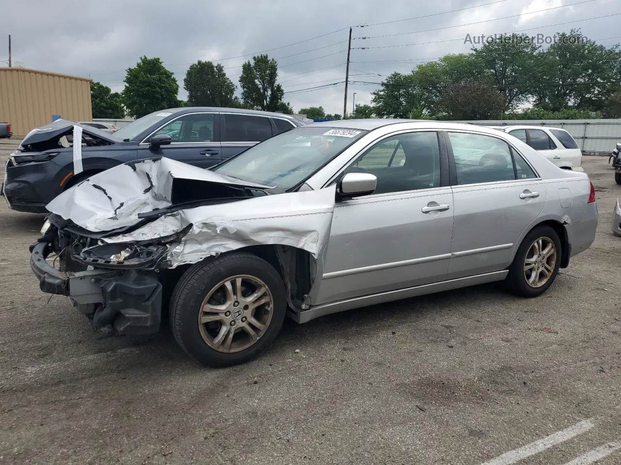 2007 Honda Accord Se Silver vin: JHMCM56307C014441