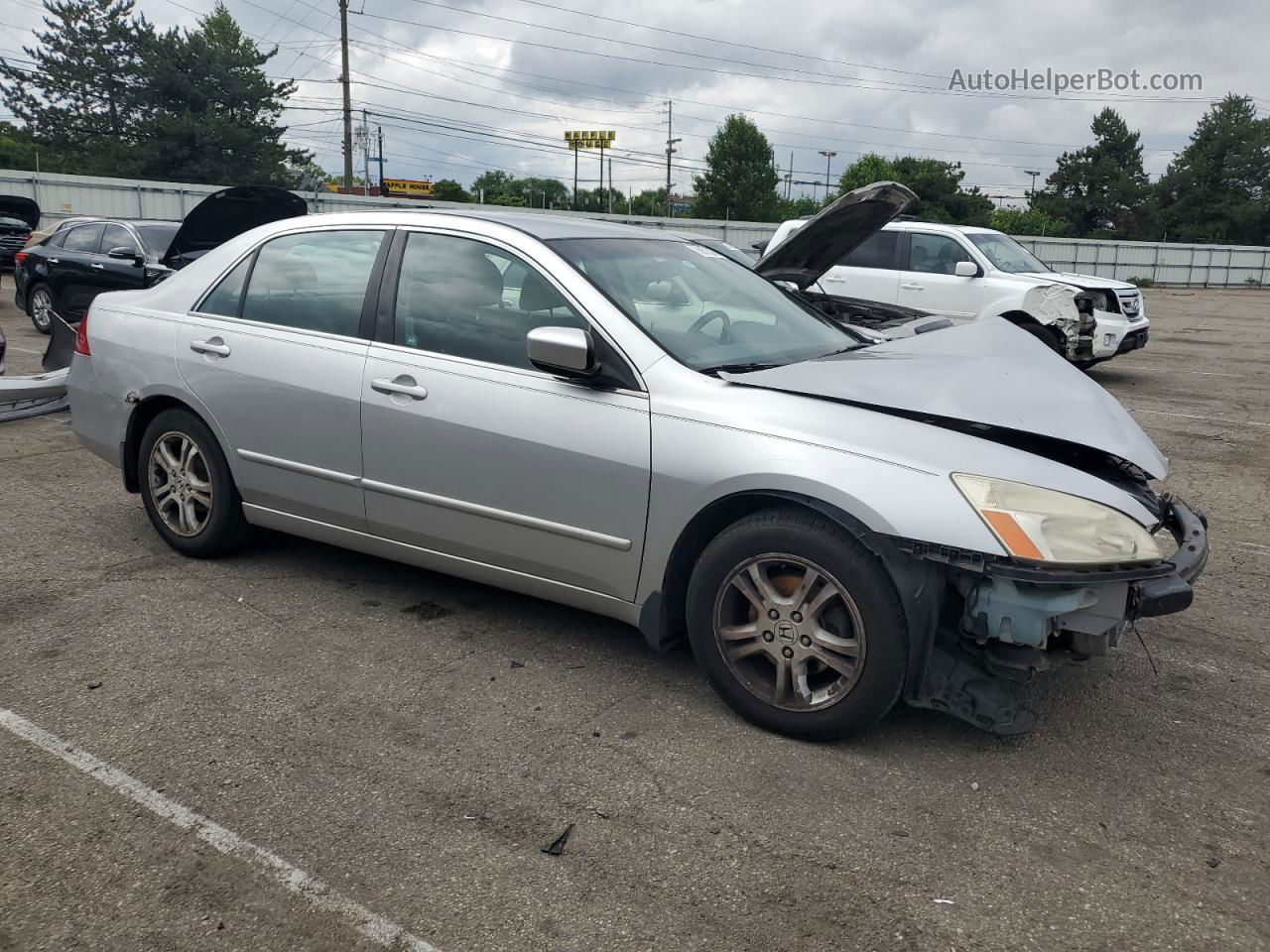 2007 Honda Accord Se Silver vin: JHMCM56307C014441