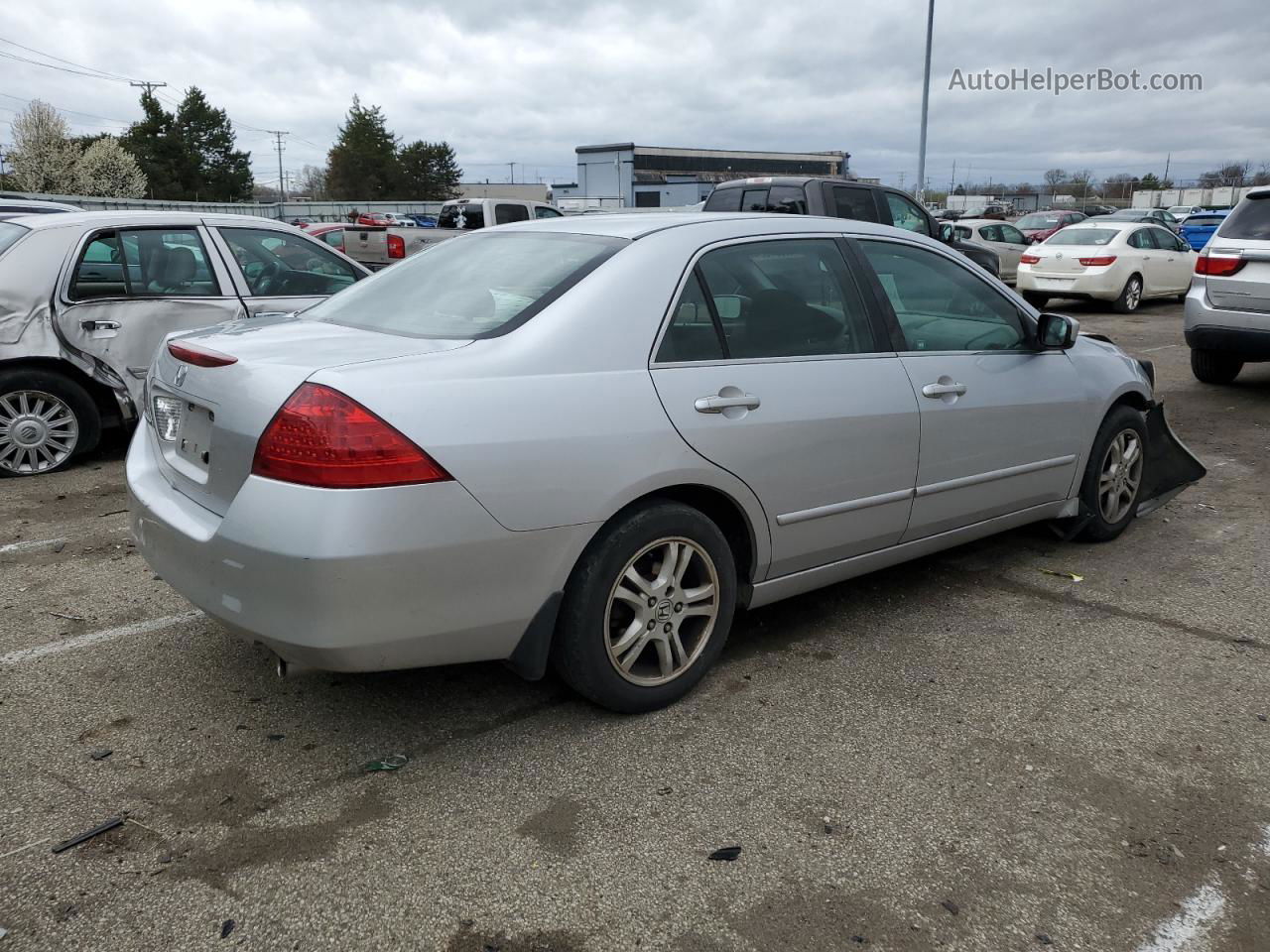 2007 Honda Accord Se Silver vin: JHMCM56387C014445