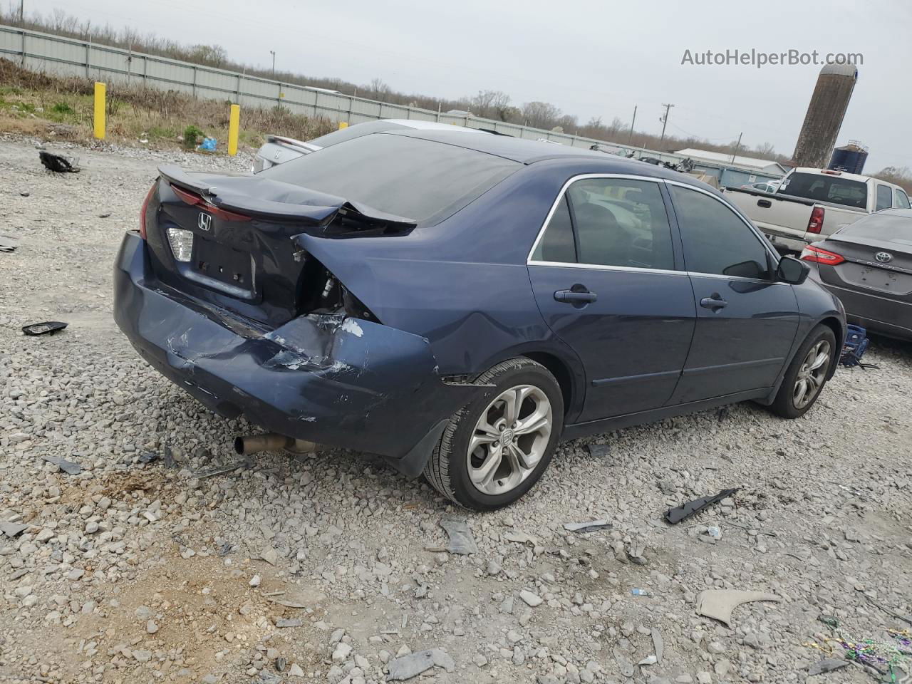 2007 Honda Accord Se Blue vin: JHMCM56387C018690