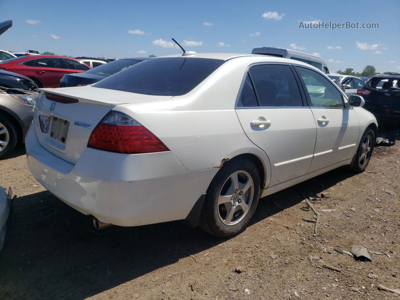 2007 Honda Accord Hybrid White vin: JHMCN36437C001743