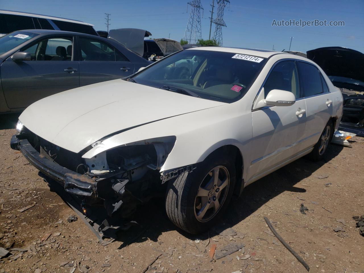 2007 Honda Accord Hybrid White vin: JHMCN36437C001743