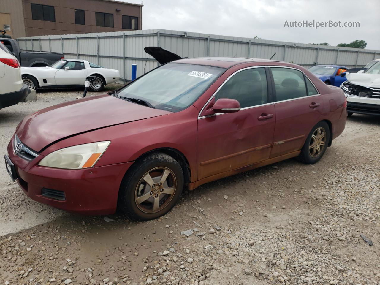 2007 Honda Accord Hybrid Burgundy vin: JHMCN36487C002984