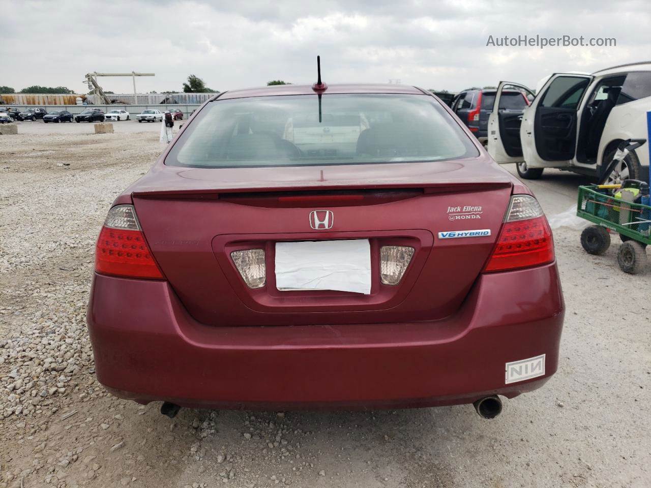 2007 Honda Accord Hybrid Burgundy vin: JHMCN36487C002984