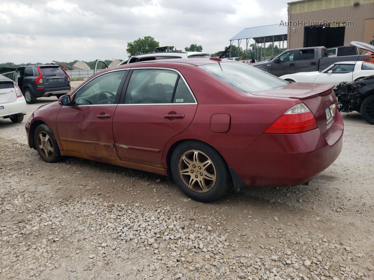 2007 Honda Accord Hybrid Burgundy vin: JHMCN36487C002984