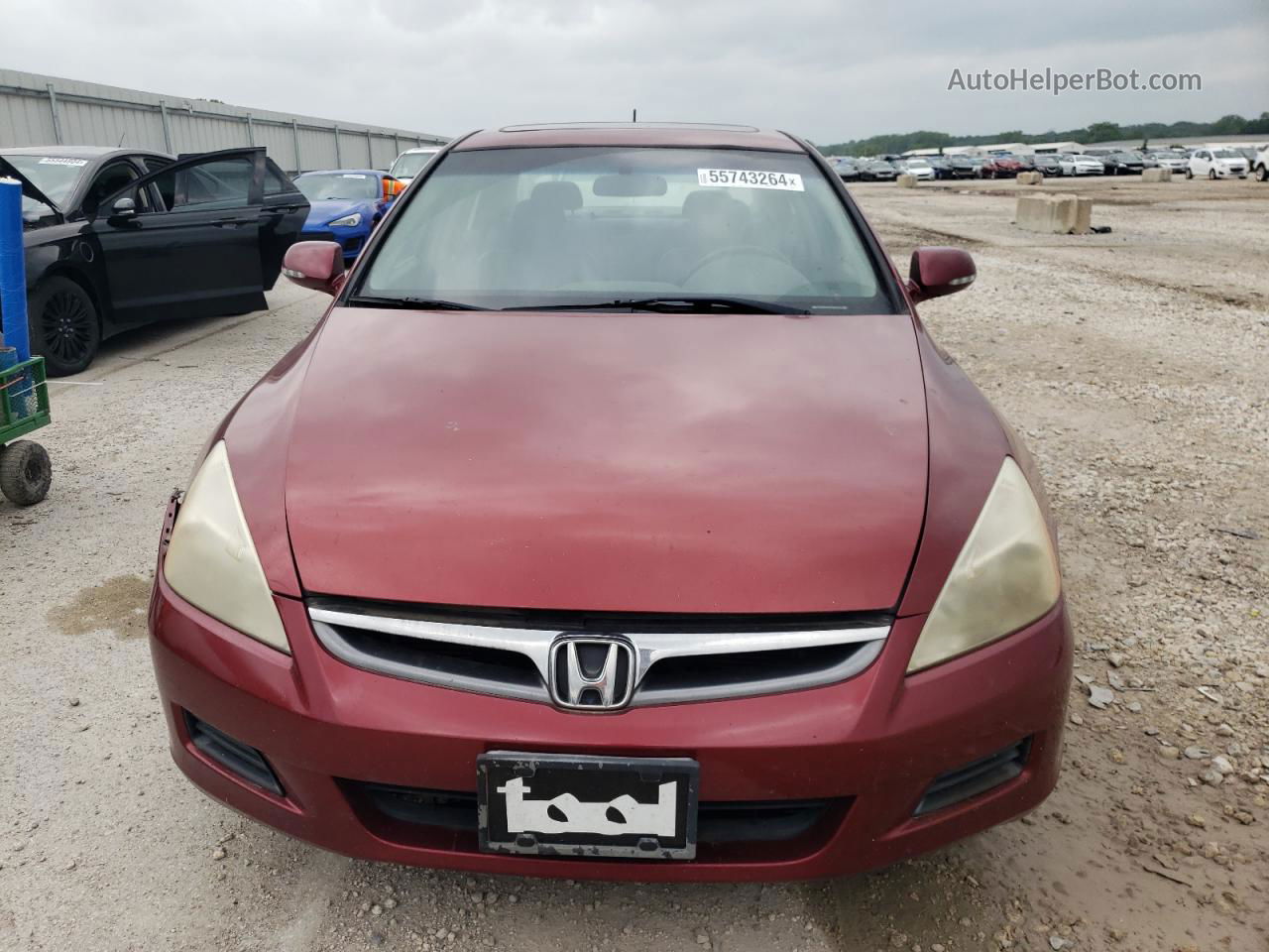 2007 Honda Accord Hybrid Burgundy vin: JHMCN36487C002984