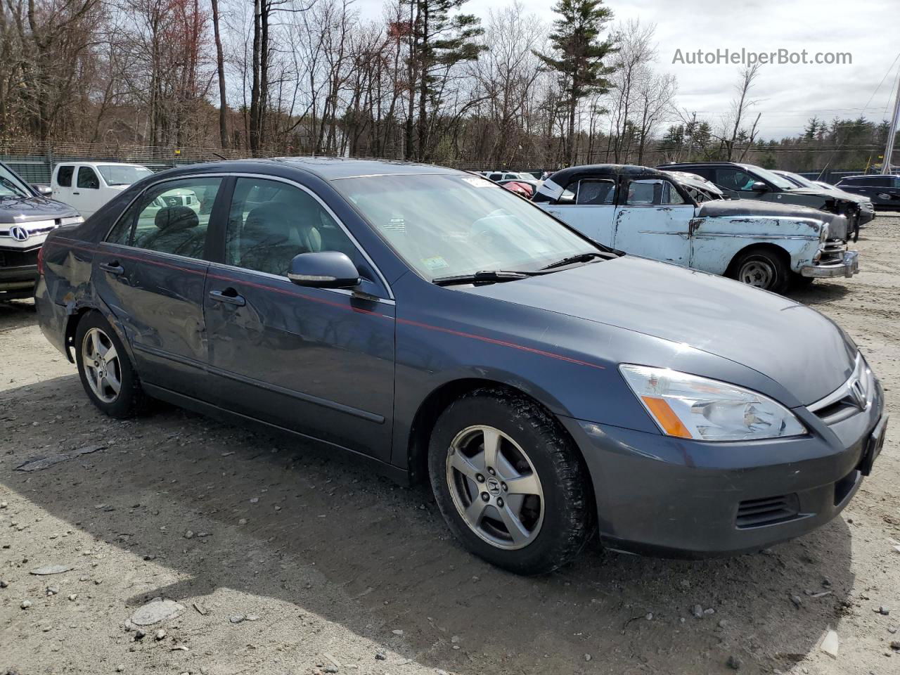 2007 Honda Accord Hybrid Gray vin: JHMCN36557C003096