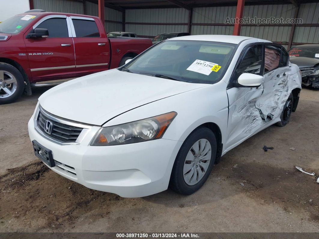 2008 Honda Accord 2.4 Lx White vin: JHMCP26368C018257