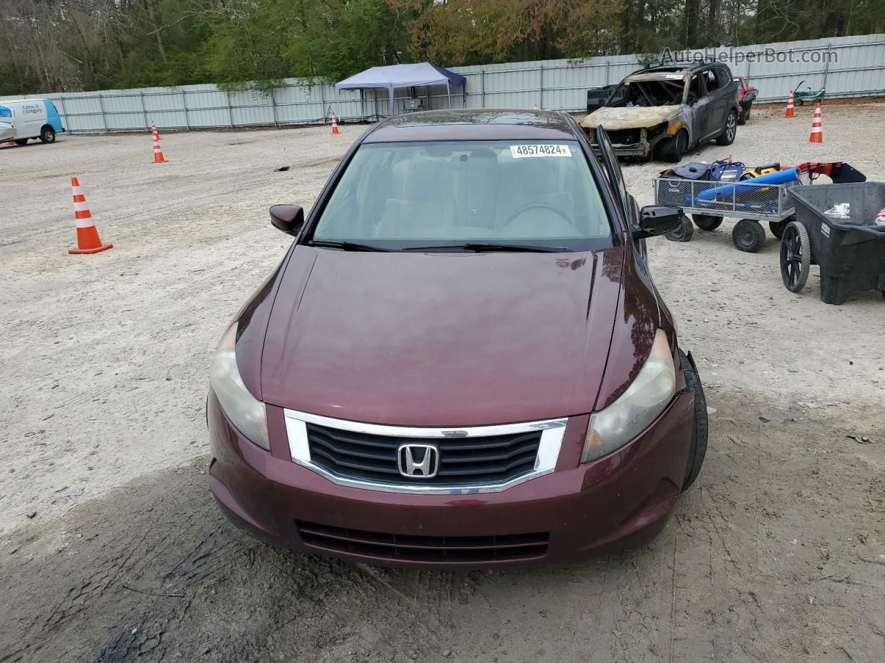 2008 Honda Accord Ex Burgundy vin: JHMCP26718C050665