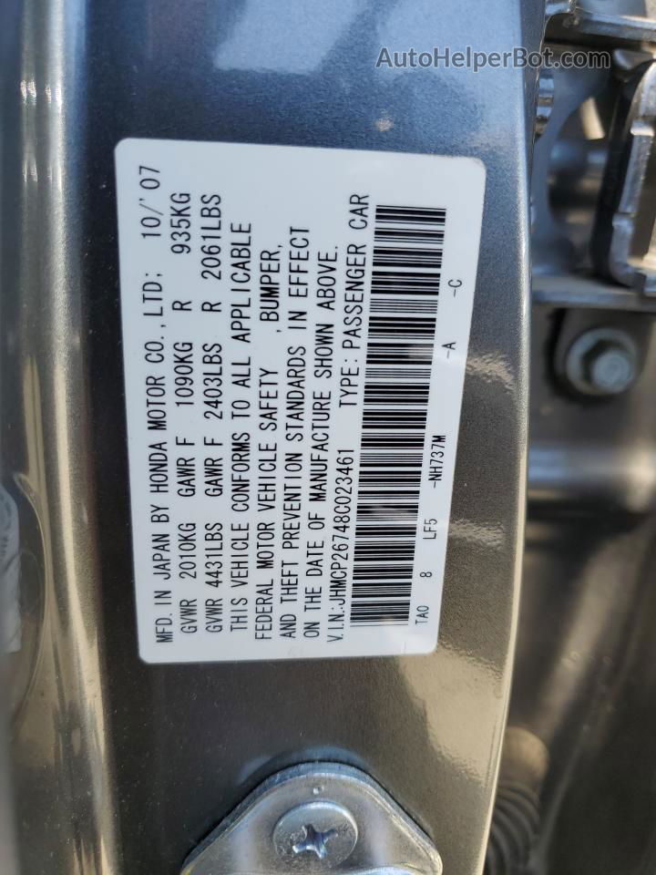 2008 Honda Accord Ex Gray vin: JHMCP26748C023461