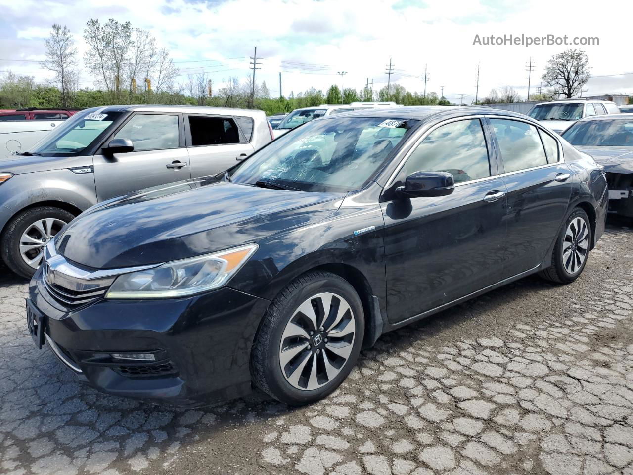 2017 Honda Accord Hybrid Черный vin: JHMCR6F31HC012674