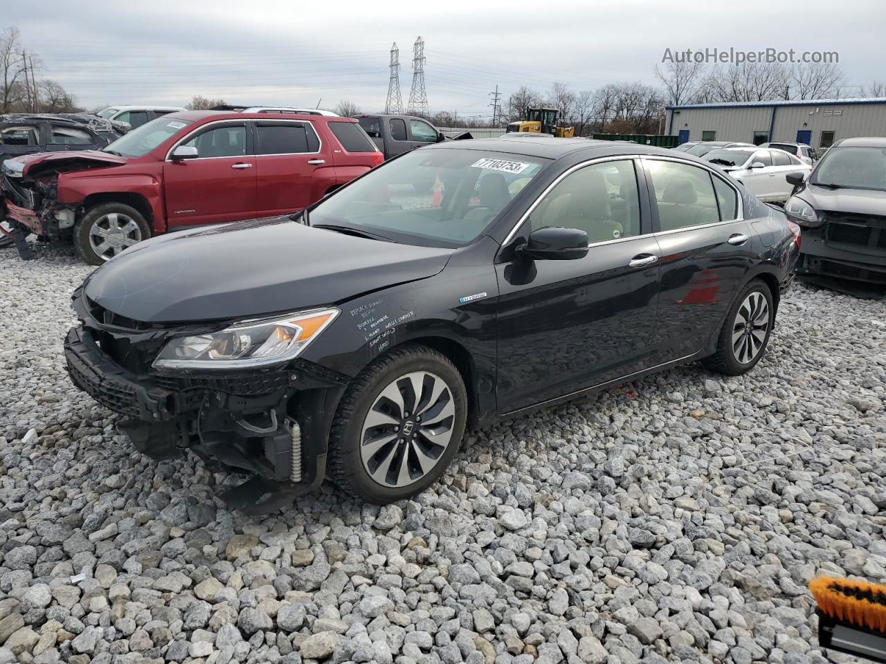 2017 Honda Accord Hybrid Exl Черный vin: JHMCR6F52HC028237