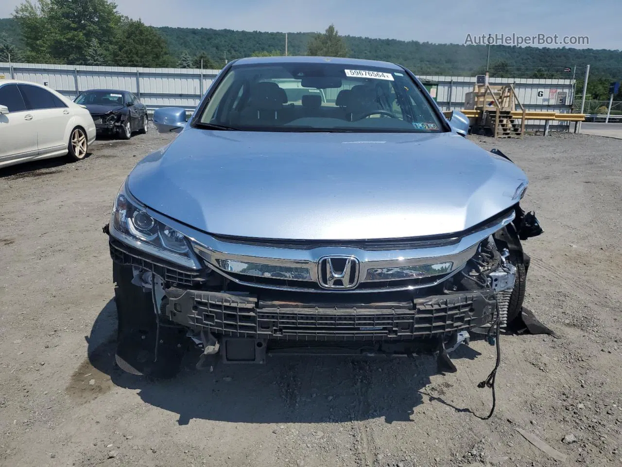 2017 Honda Accord Hybrid Exl Blue vin: JHMCR6F53HC011897