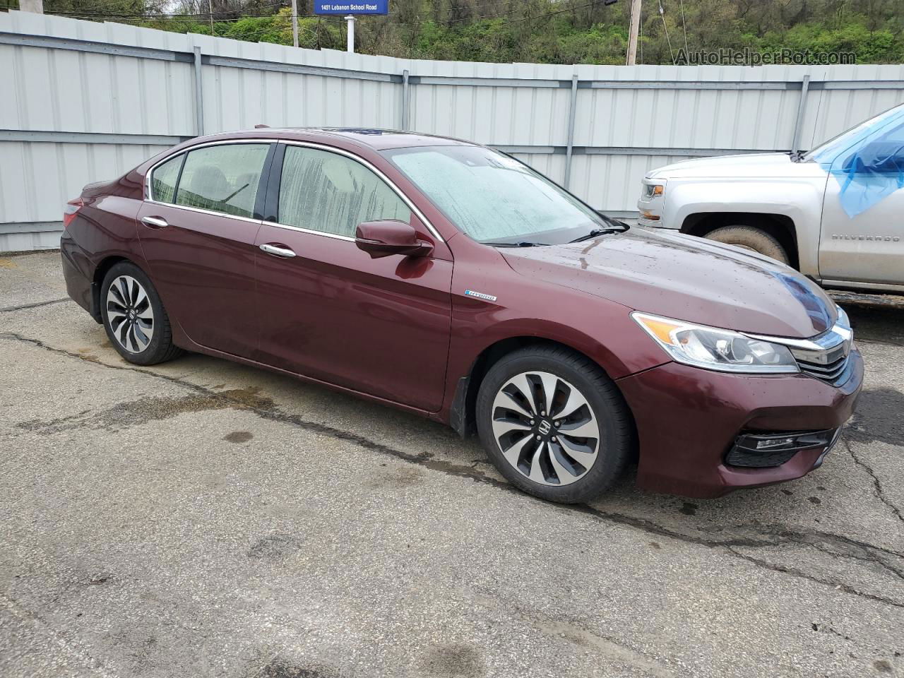 2017 Honda Accord Hybrid Exl Burgundy vin: JHMCR6F54HC027333