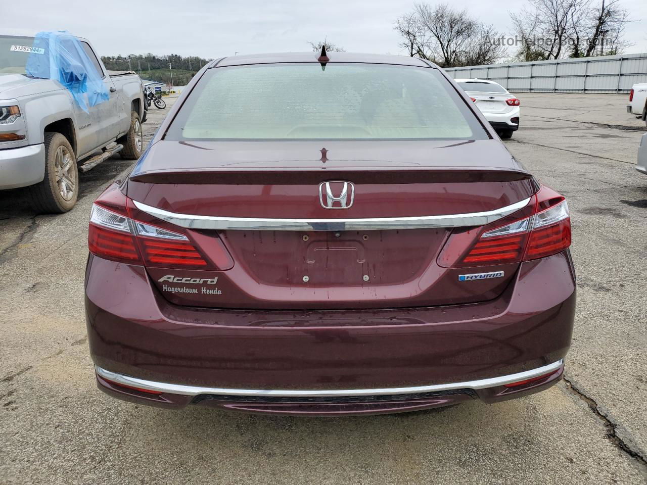 2017 Honda Accord Hybrid Exl Бордовый vin: JHMCR6F54HC027333