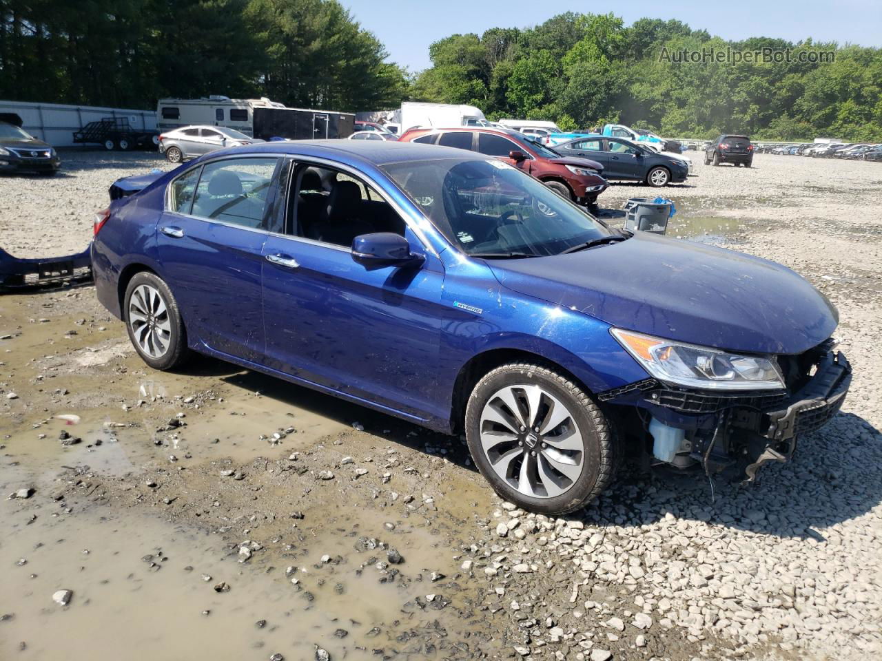 2017 Honda Accord Hybrid Exl Blue vin: JHMCR6F55HC018432