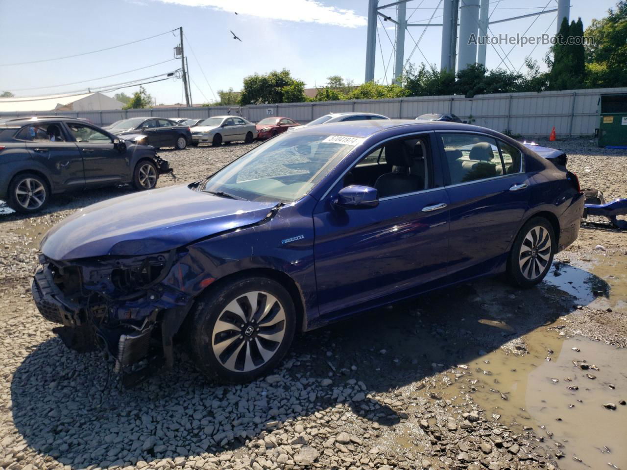 2017 Honda Accord Hybrid Exl Blue vin: JHMCR6F55HC018432