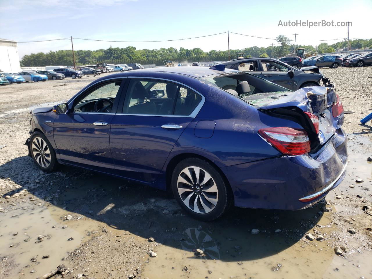 2017 Honda Accord Hybrid Exl Blue vin: JHMCR6F55HC018432