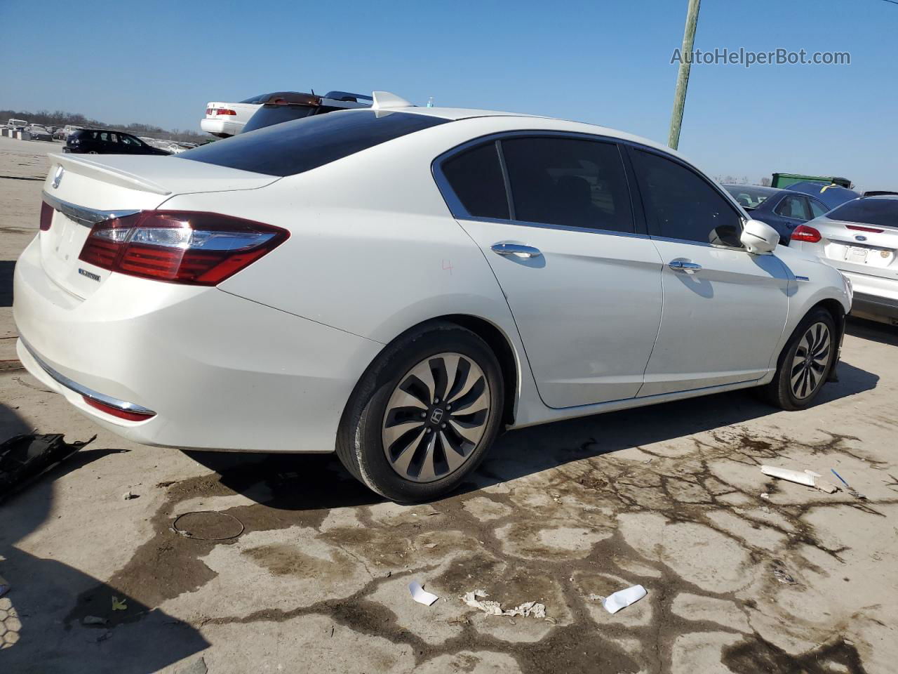 2017 Honda Accord Hybrid Exl White vin: JHMCR6F56HC013630