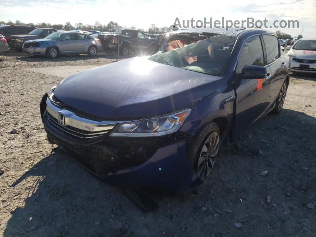 2017 Honda Accord Hybrid Exl Blue vin: JHMCR6F56HC027477