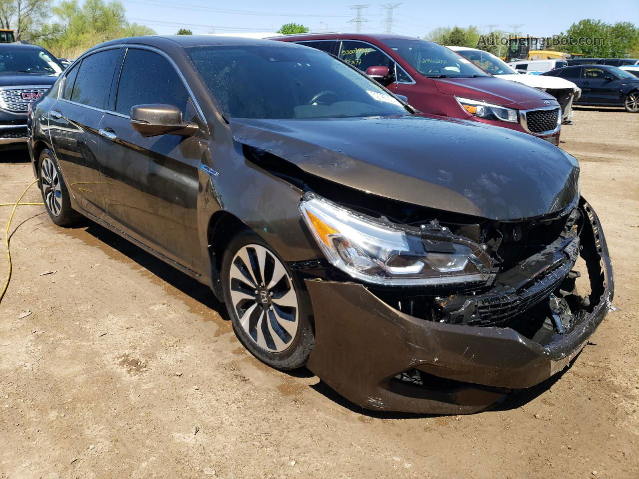 2017 Honda Accord Hybrid Exl Brown vin: JHMCR6F57HC020179