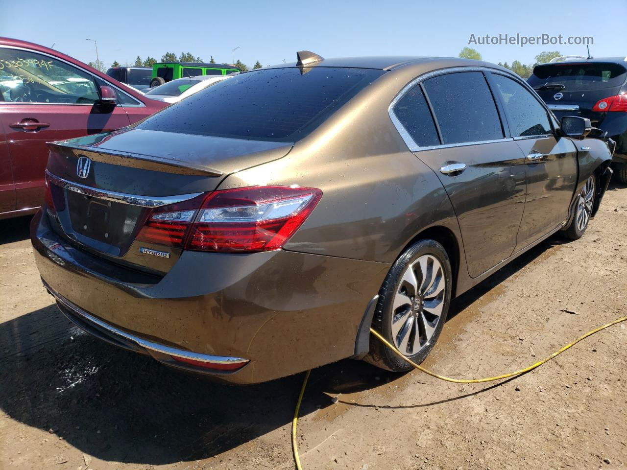 2017 Honda Accord Hybrid Exl Brown vin: JHMCR6F57HC020179