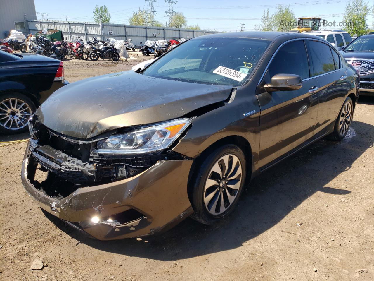 2017 Honda Accord Hybrid Exl Brown vin: JHMCR6F57HC020179