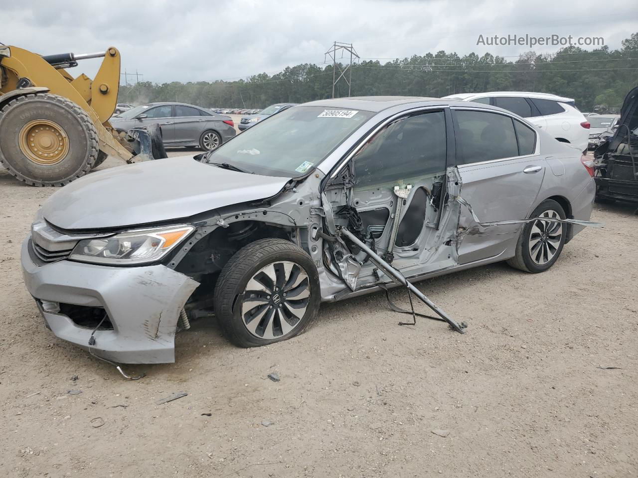 2017 Honda Accord Hybrid Exl Silver vin: JHMCR6F58HC005559