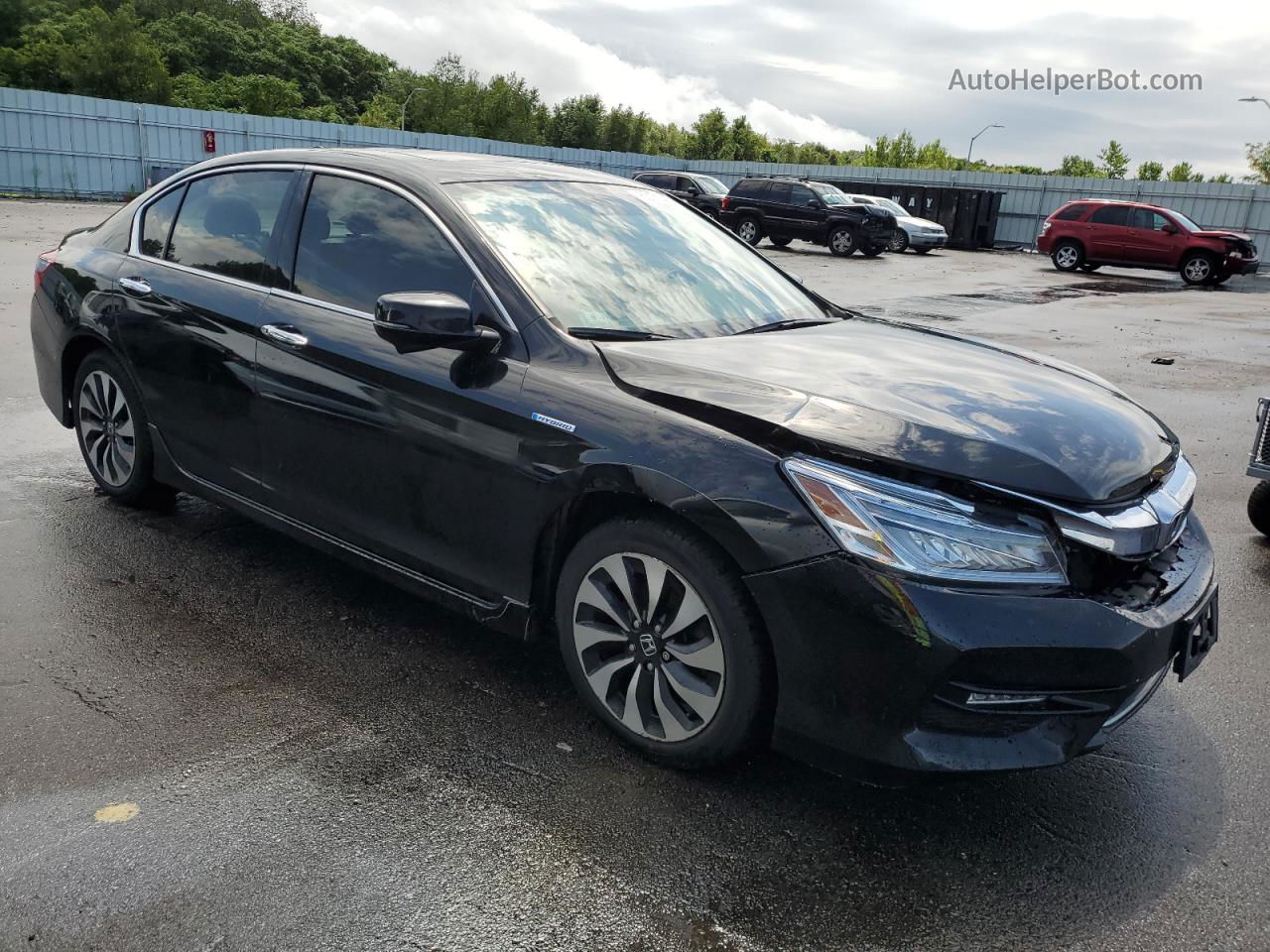 2017 Honda Accord Touring Hybrid Black vin: JHMCR6F71HC021734