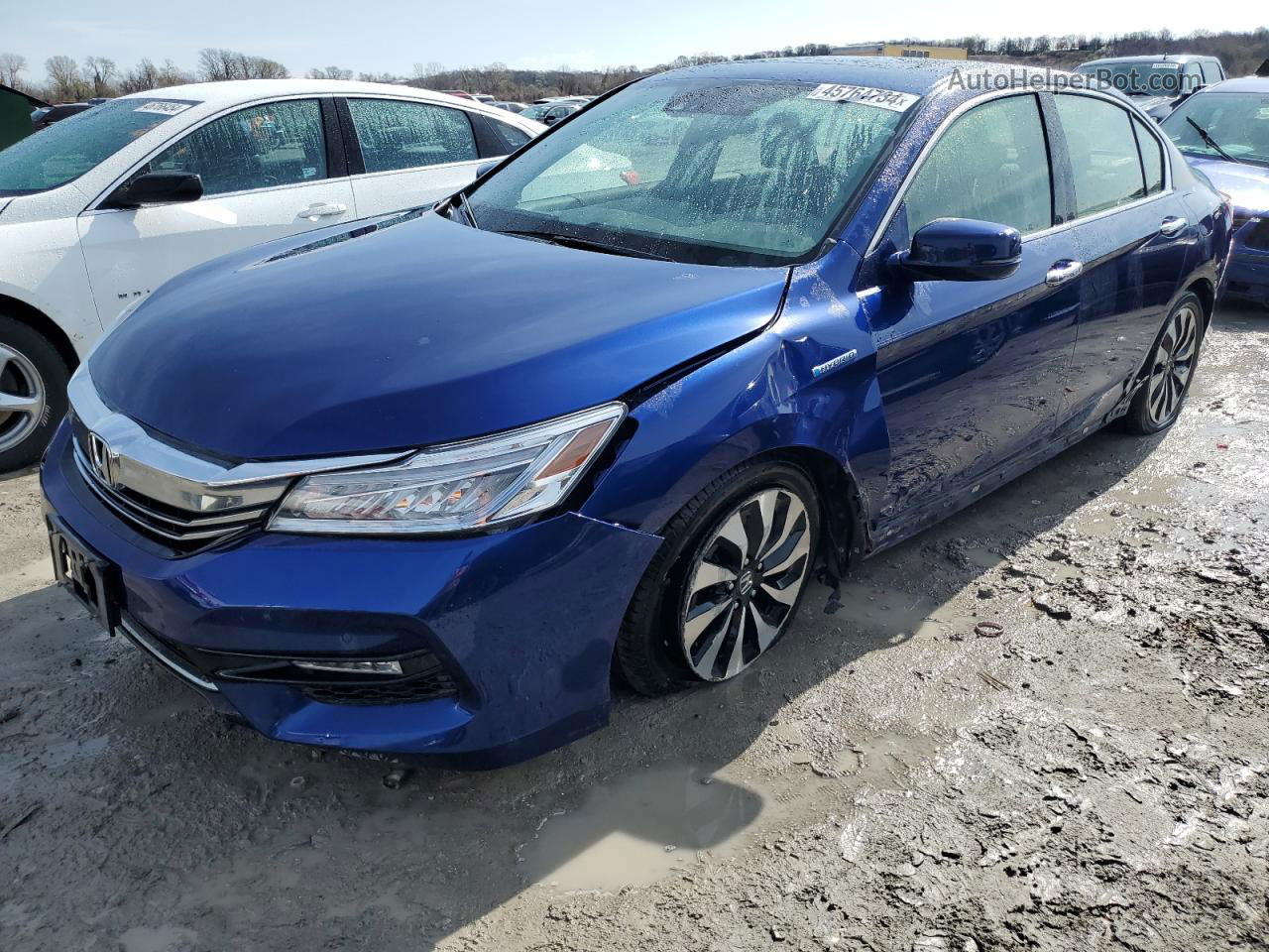 2017 Honda Accord Touring Hybrid Blue vin: JHMCR6F73HC021878