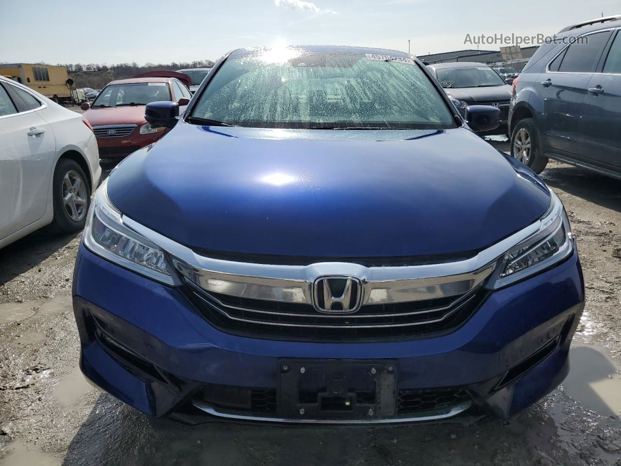 2017 Honda Accord Touring Hybrid Blue vin: JHMCR6F73HC021878