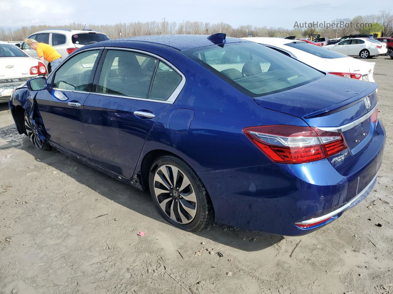 2017 Honda Accord Touring Hybrid Blue vin: JHMCR6F73HC021878