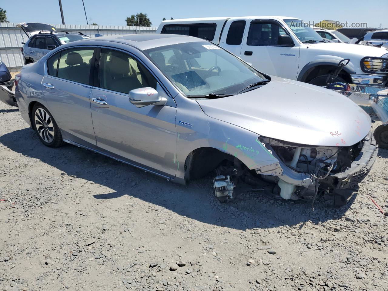 2017 Honda Accord Touring Hybrid Silver vin: JHMCR6F74HC025423