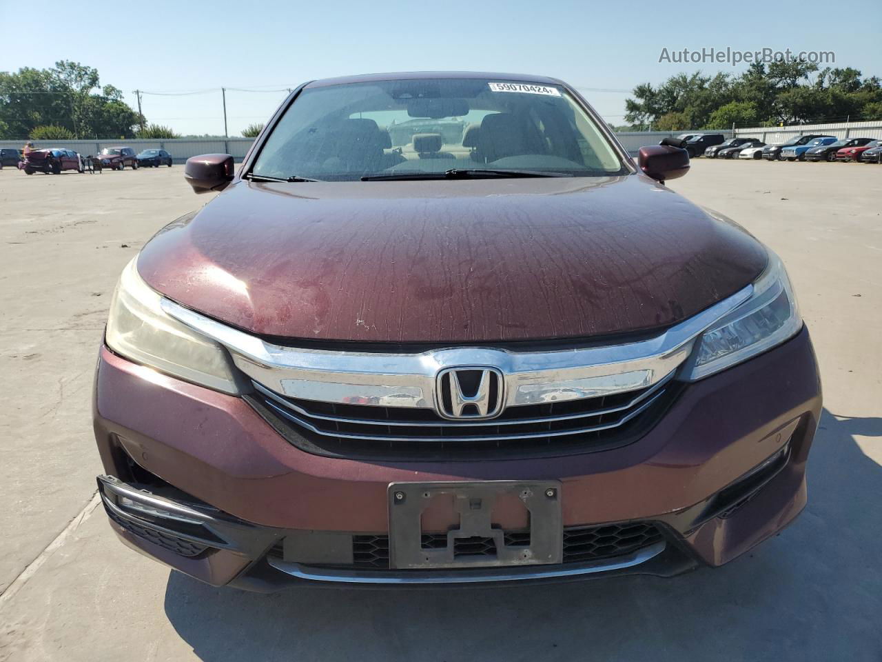 2017 Honda Accord Touring Hybrid Purple vin: JHMCR6F75HC024443