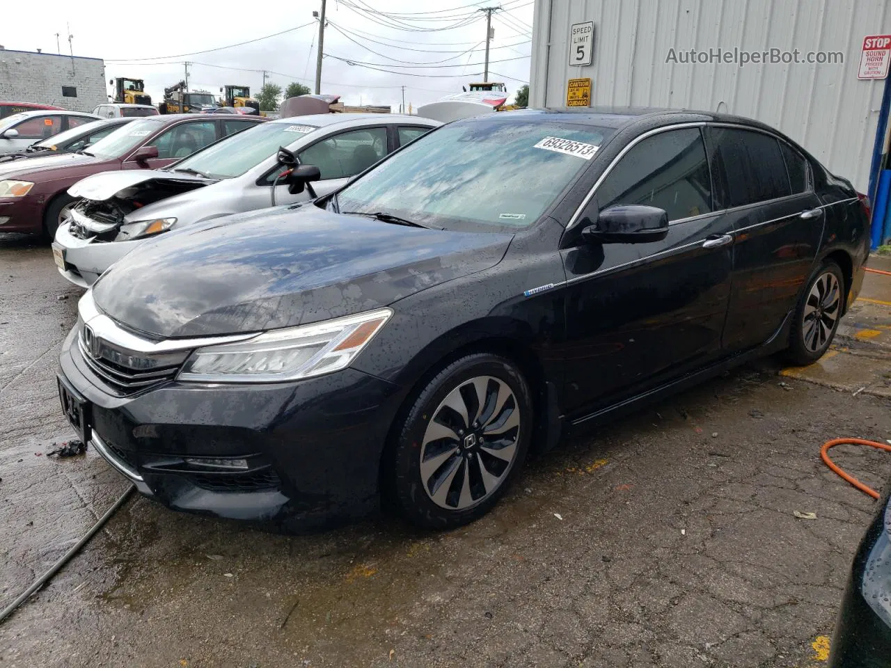 2017 Honda Accord Touring Hybrid Black vin: JHMCR6F78HC024646