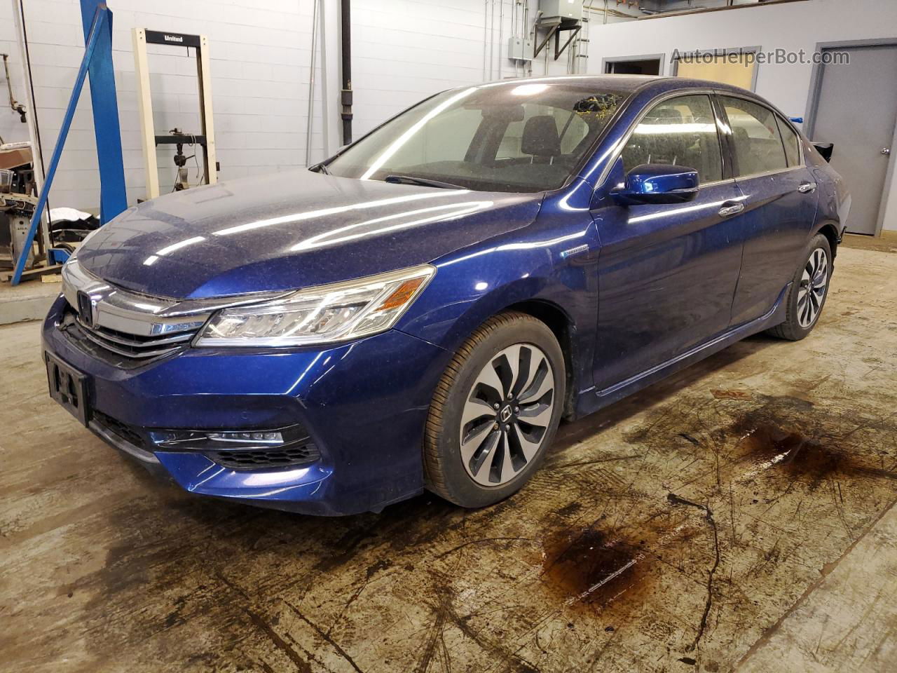 2017 Honda Accord Touring Hybrid Blue vin: JHMCR6F79HC020654