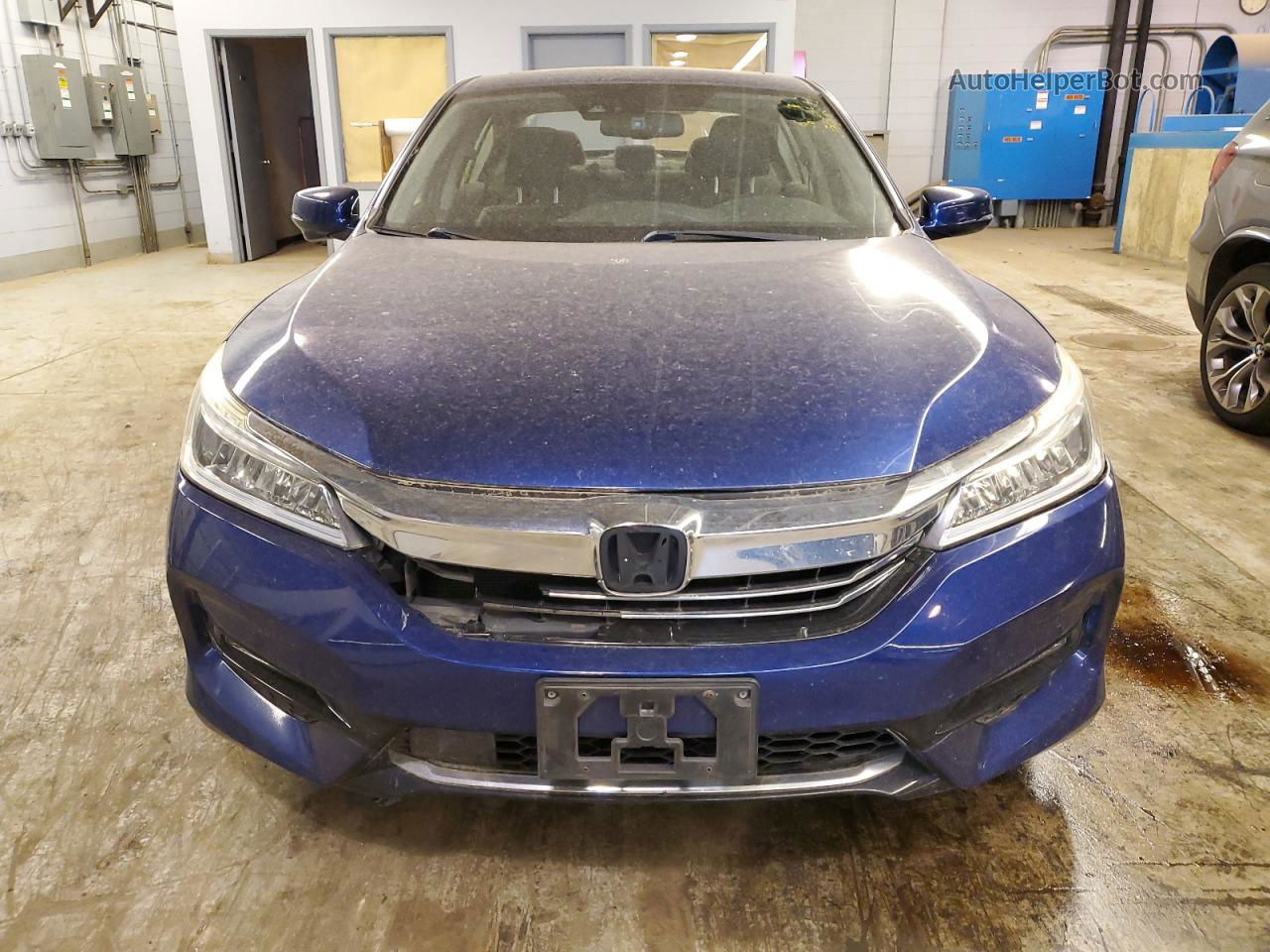 2017 Honda Accord Touring Hybrid Blue vin: JHMCR6F79HC020654