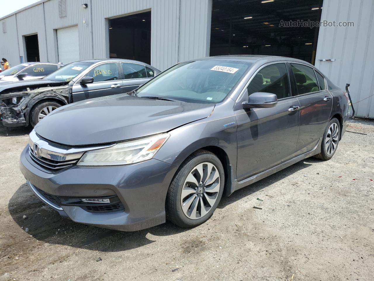 2017 Honda Accord Touring Hybrid Gray vin: JHMCR6F7XHC017634