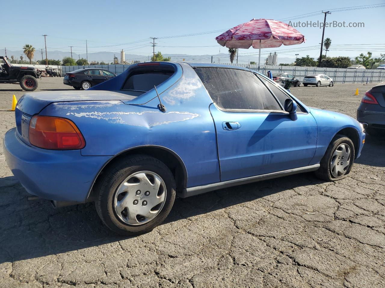 1994 Honda Civic Del Sol S Blue vin: JHMEG1240RS006162