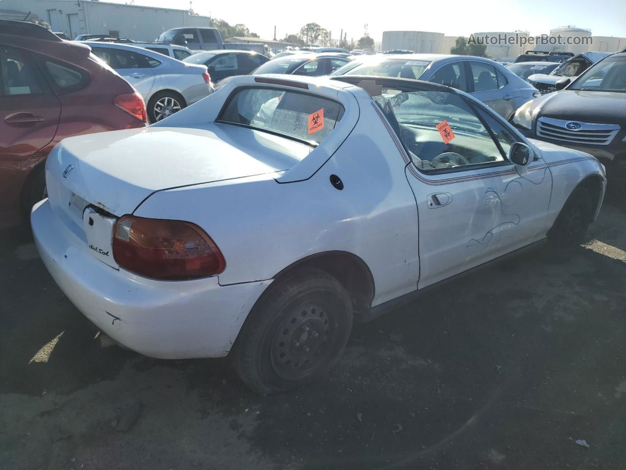 1993 Honda Civic Del Sol S White vin: JHMEG1246PS008012