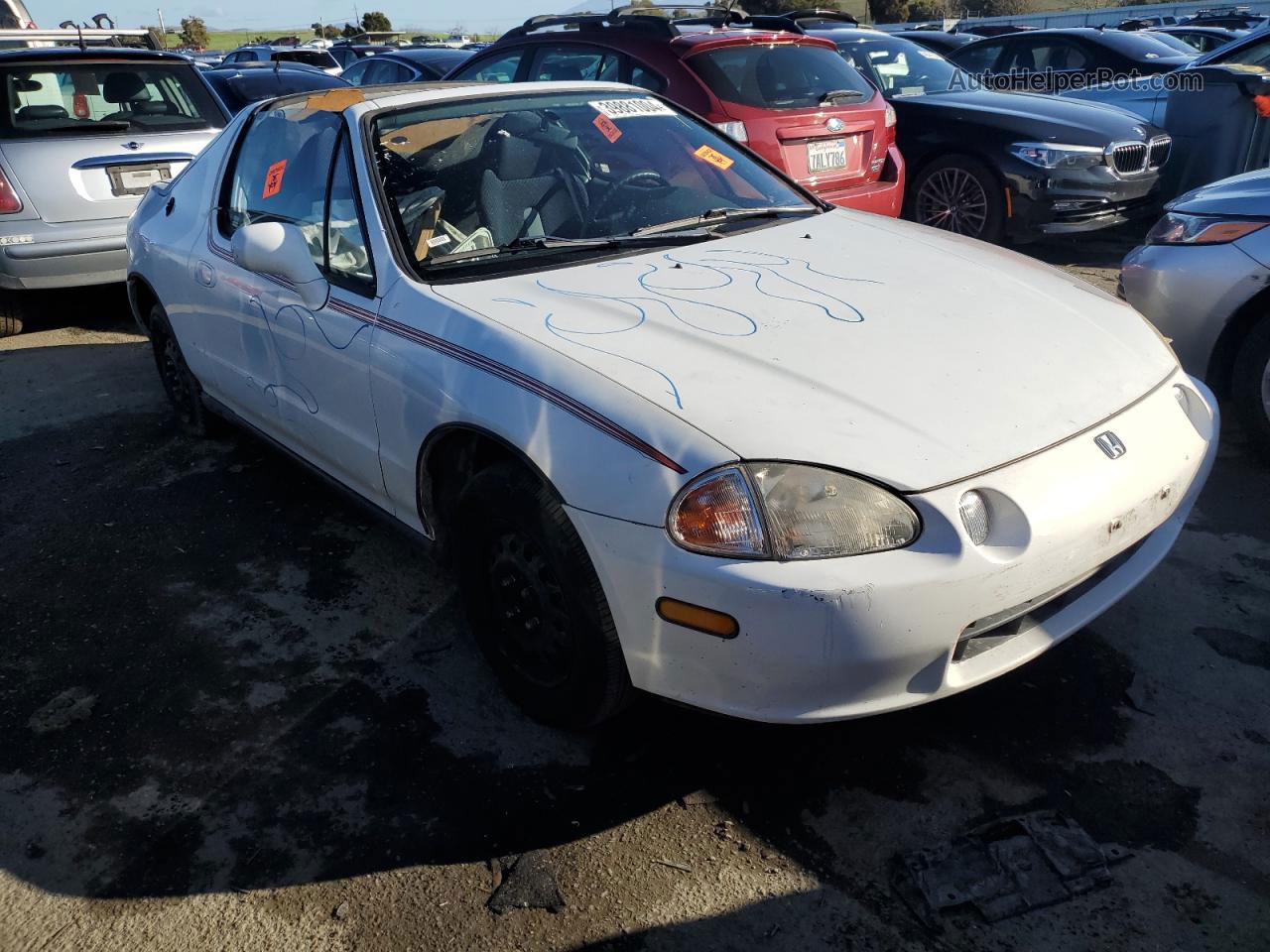 1993 Honda Civic Del Sol S White vin: JHMEG1246PS008012