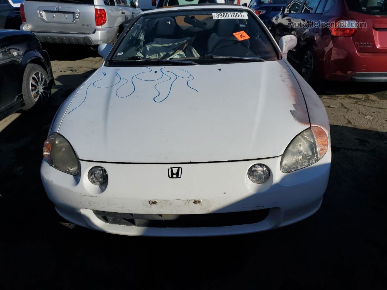 1993 Honda Civic Del Sol S White vin: JHMEG1246PS008012