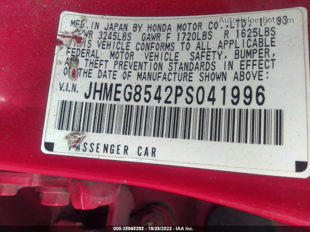 1993 Honda Civic Dx Красный vin: JHMEG8542PS041996